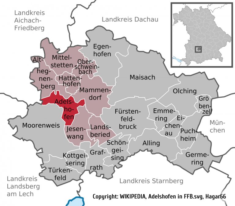 Grossansicht in neuem Fenster: Übersichtsplan - Lage der Gemeinde Adelshofen Grossansicht in neuem Fenster: Übersichtsplan - Lage der Gemeinde Adelshofen